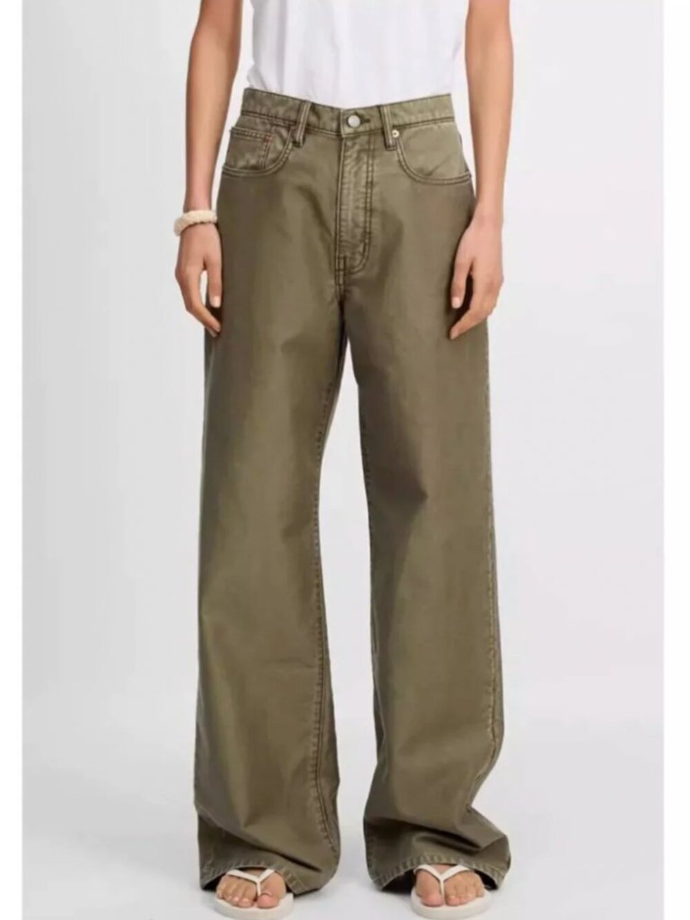 ✨LAST CHANCE✨ NWT Denimist Teri Wide Leg Jean 31 Olive Green Berford Cord
